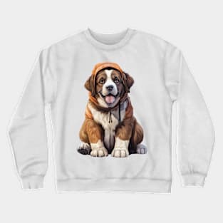 Winter St Bernard Dog Crewneck Sweatshirt